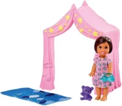 Barbie Skipper Babysitter, Schlafenszeit-Spielset Mit Puppe, Zelt & Schlafsack -Puppenwelt Verkauf 11082446 03