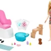 Barbie Mani-Pedi Puppe (blond) Spielset, Anziehpuppe, Nagelstudio Mit Zubehör