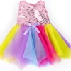 BAYER Pailletten-Kleid Für Puppen 40-46 Cm, Rosa/gelb