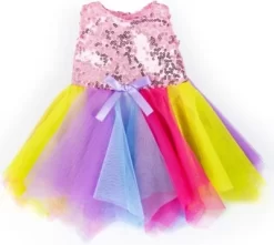 BAYER Pailletten-Kleid Für Puppen 40-46 Cm, Rosa/gelb