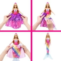 Barbie Dreamtopia 2-in-1 Prinzessin & Meerjungfrau Puppe, Anziehpuppe -Puppenwelt Verkauf 18515239 03
