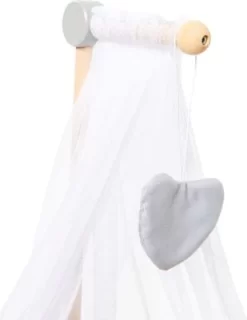 MyToys ORIGINALS Holz Puppenwiege, Grau Mit Bettwäsche -Puppenwelt Verkauf 19919005 06