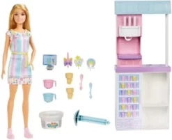 Barbie Eisdiele Mit Puppe (blond), Barbie Set Inkl. Zubehör, Anziehpuppe