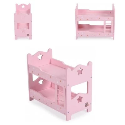 MONI Puppenbett PH12A003 Stockbett, Maße 31 X 16 X 26 Cm, Leiter, Sterne Puppenmöbel 1 MONI Puppenbett PH12A003 Stockbett, Maße 31 X 16 X 26 Cm, Leiter, Sterne Puppenmöbel