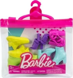 Barbie Fashions Schuhe, Wieder Verschließbare Verpackung, 5 Paar Schuhe In Verschiedenen Farben Und Styles: Heels, Stiefel, Sneaker, Passend Für Die Meisten Körperformen, Für Kinder Ab 3 Jahren