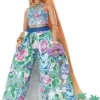 Barbie Extra Fancy Puppe Im Blauen Kleid Mit Blumenmuster