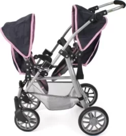 CHIC 2000 Tandem-Buggy Puppenzwillingswagen TWINNY, Melange Grau-navy -Puppenwelt Verkauf 24957612 03