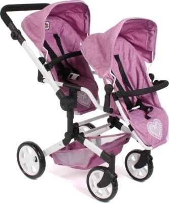 CHIC 2000 Puppenwagen Linus Duo, Jeans Pink 1 CHIC 2000 Puppenwagen Linus Duo, Jeans Pink