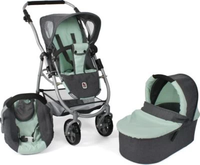 CHIC 2000 Kombi-Puppenwagen 3 In 1 Emotion All In, Melange Anthrazit-mint 1 CHIC 2000 Kombi-Puppenwagen 3 In 1 Emotion All In, Melange Anthrazit-mint