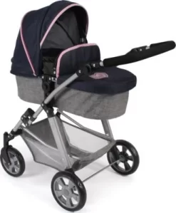 CHIC 2000 Kombi-Puppenwagen NELE, Melange Grau-navy