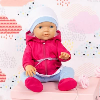 BAYER Puppenkleidung 38-42 Cm, Outfit Mit Jacke Rosa/blau 4 BAYER Puppenkleidung 38-42 Cm, Outfit Mit Jacke Rosa/blau – Bild 4