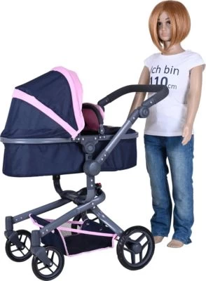 KNORRTOYS.COM Puppenwagen Boonk - Navy Pink Bear 3 KNORRTOYS.COM Puppenwagen Boonk - Navy Pink Bear – Bild 3