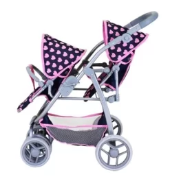 KNORR Toys Zwillingspuppenwagen Milo - "Pink Hearts" 10 KNORR Toys Zwillingspuppenwagen Milo - "Pink Hearts" -Puppenwelt Verkauf 28421427 05