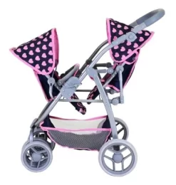 KNORR Toys Zwillingspuppenwagen Milo - "Pink Hearts" 11 KNORR Toys Zwillingspuppenwagen Milo - "Pink Hearts" -Puppenwelt Verkauf 28421427 06