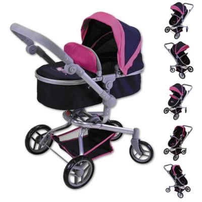 KNORR Toys Puppenwagen Boonk - "flying Hearts Blue Pink" 1 KNORR Toys Puppenwagen Boonk - "flying Hearts Blue Pink"