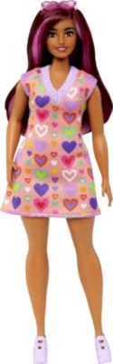 Barbie Fashionistas Puppe Mit Pinkfarbenen Strähnen Und Kleid Mit Herzaufdruck