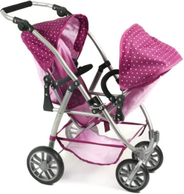 CHIC 2000 Tandem-Buggy Puppenzwillingswagen VARIO, Brombeere 2 CHIC 2000 Tandem-Buggy Puppenzwillingswagen VARIO, Brombeere – Bild 2