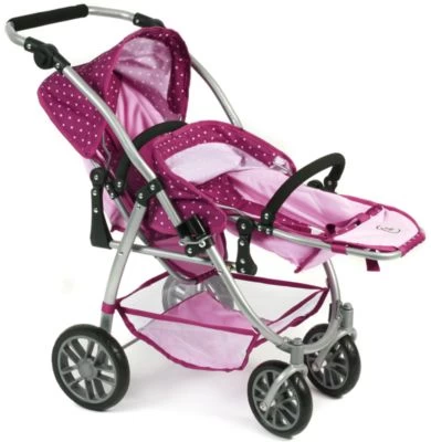 CHIC 2000 Tandem-Buggy Puppenzwillingswagen VARIO, Brombeere 3 CHIC 2000 Tandem-Buggy Puppenzwillingswagen VARIO, Brombeere – Bild 3